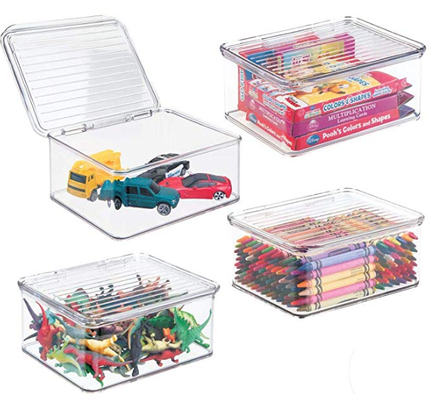childrens plastic storage boxes with lids